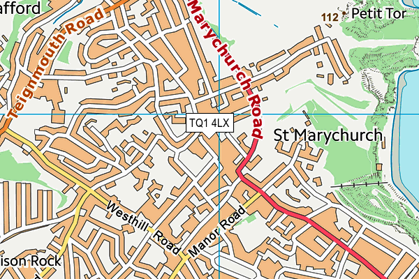 TQ1 4LX map - OS VectorMap District (Ordnance Survey)