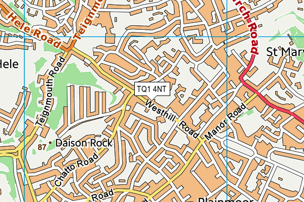 TQ1 4NT map - OS VectorMap District (Ordnance Survey)