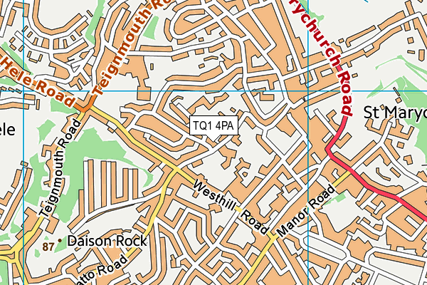 St Margaret's Academy map (TQ1 4PA) - OS VectorMap District (Ordnance Survey)