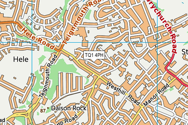 TQ1 4PH map - OS VectorMap District (Ordnance Survey)