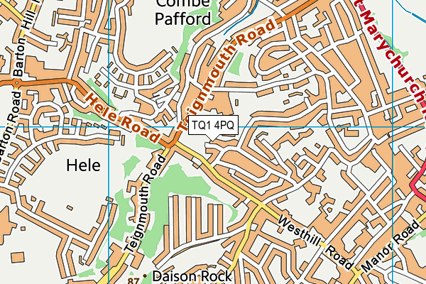 TQ1 4PQ map - OS VectorMap District (Ordnance Survey)