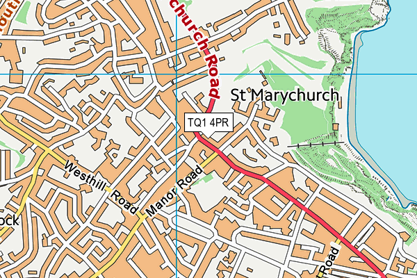 Abbey School map (TQ1 4PR) - OS VectorMap District (Ordnance Survey)