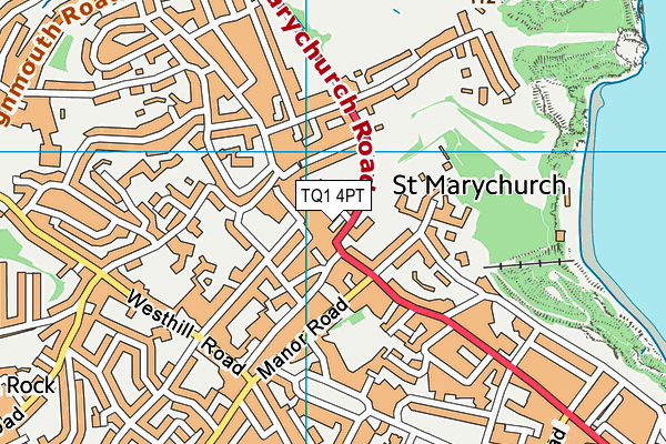 TQ1 4PT map - OS VectorMap District (Ordnance Survey)