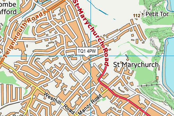 TQ1 4PW map - OS VectorMap District (Ordnance Survey)