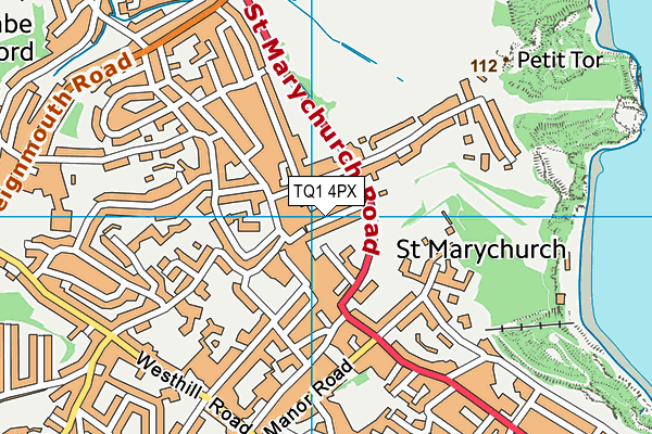 TQ1 4PX map - OS VectorMap District (Ordnance Survey)