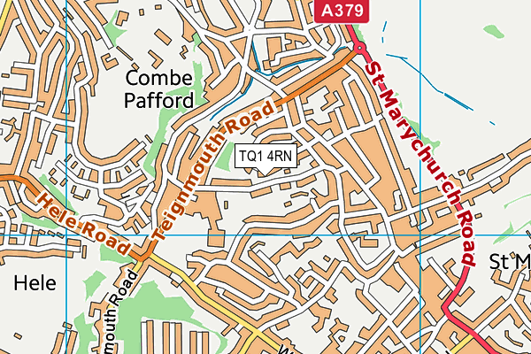 St Cuthbert Mayne School map (TQ1 4RN) - OS VectorMap District (Ordnance Survey)