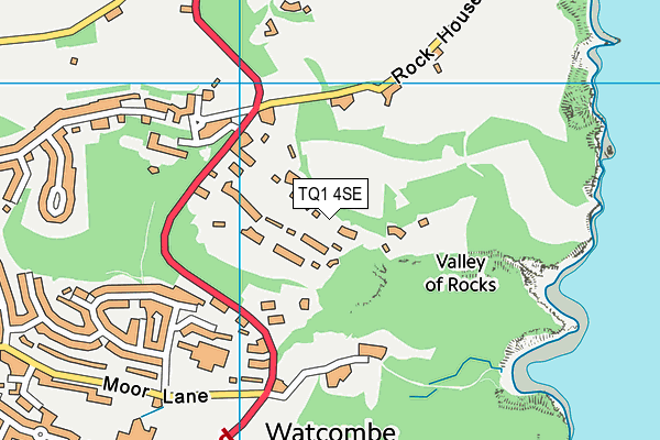 TQ1 4SE map - OS VectorMap District (Ordnance Survey)