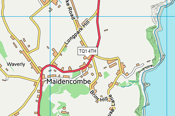 TQ1 4TH map - OS VectorMap District (Ordnance Survey)