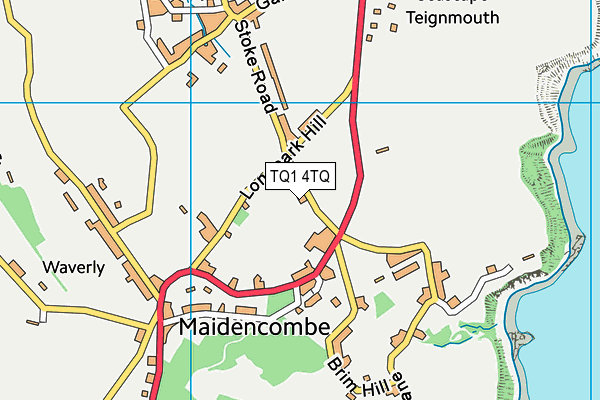 TQ1 4TQ map - OS VectorMap District (Ordnance Survey)