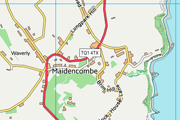 TQ1 4TX map - OS VectorMap District (Ordnance Survey)