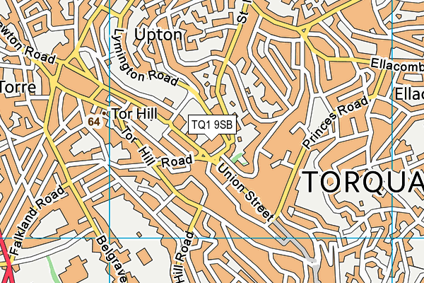 TQ1 9SB map - OS VectorMap District (Ordnance Survey)