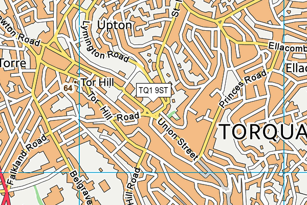 TQ1 9ST map - OS VectorMap District (Ordnance Survey)