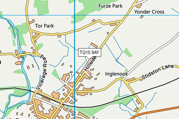 TQ10 9AY map - OS VectorMap District (Ordnance Survey)