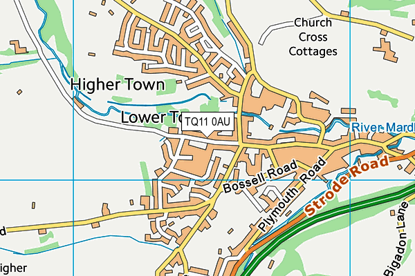 TQ11 0AU map - OS VectorMap District (Ordnance Survey)