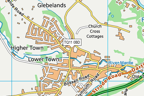 TQ11 0BD map - OS VectorMap District (Ordnance Survey)