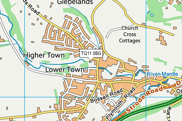 TQ11 0BG map - OS VectorMap District (Ordnance Survey)