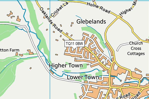 TQ11 0BW map - OS VectorMap District (Ordnance Survey)