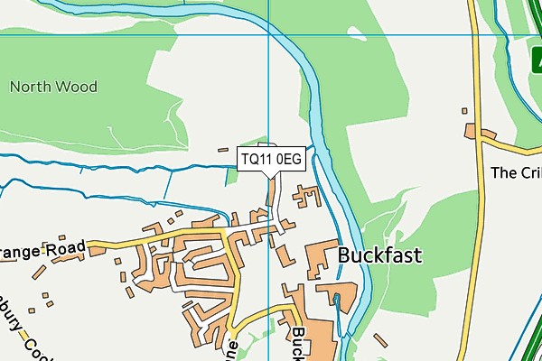 TQ11 0EG map - OS VectorMap District (Ordnance Survey)