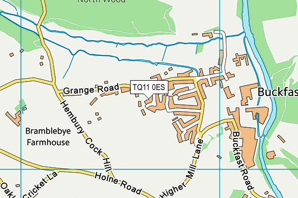 TQ11 0ES map - OS VectorMap District (Ordnance Survey)