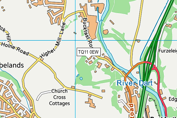 TQ11 0EW map - OS VectorMap District (Ordnance Survey)