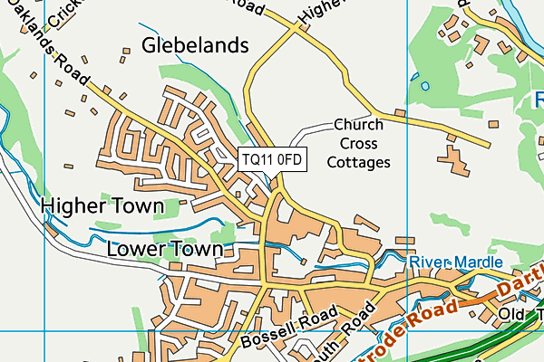 TQ11 0FD map - OS VectorMap District (Ordnance Survey)