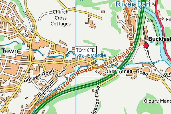 TQ11 0FE map - OS VectorMap District (Ordnance Survey)