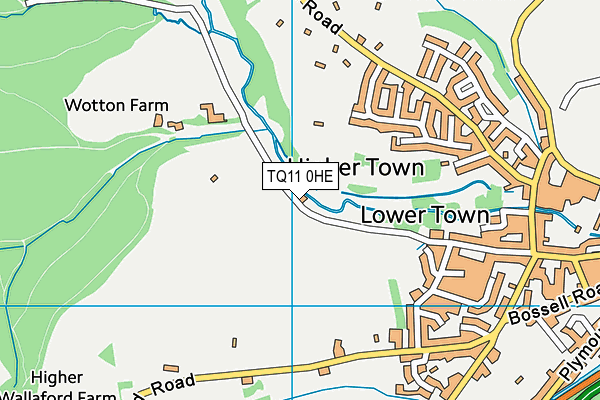 TQ11 0HE map - OS VectorMap District (Ordnance Survey)