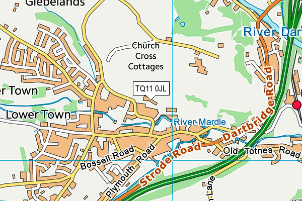 TQ11 0JL map - OS VectorMap District (Ordnance Survey)