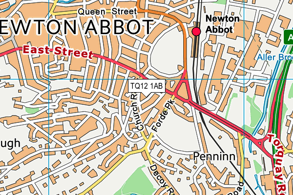 TQ12 1AB map - OS VectorMap District (Ordnance Survey)