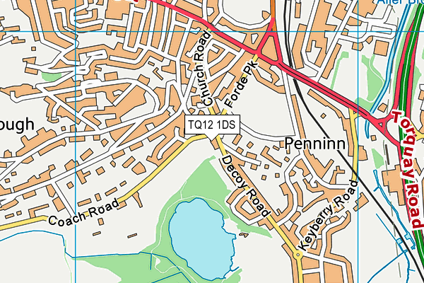 TQ12 1DS map - OS VectorMap District (Ordnance Survey)
