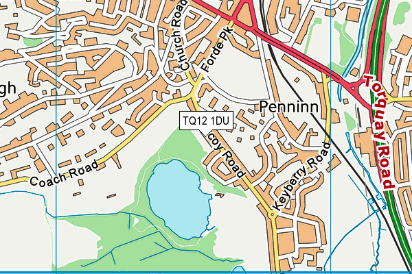 TQ12 1DU map - OS VectorMap District (Ordnance Survey)