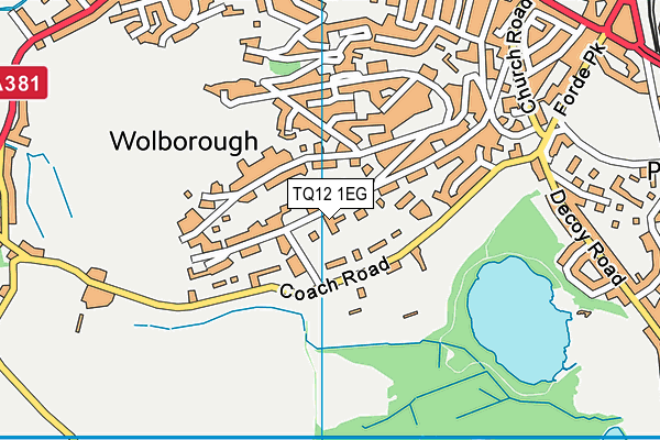 TQ12 1EG map - OS VectorMap District (Ordnance Survey)