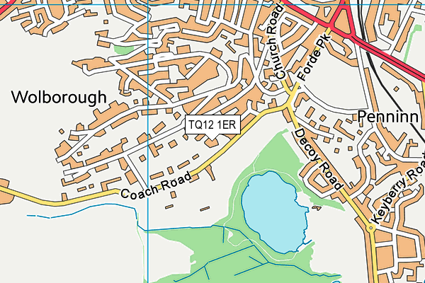TQ12 1ER map - OS VectorMap District (Ordnance Survey)