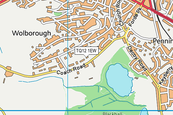 TQ12 1EW map - OS VectorMap District (Ordnance Survey)