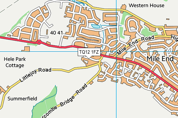 TQ12 1FZ map - OS VectorMap District (Ordnance Survey)