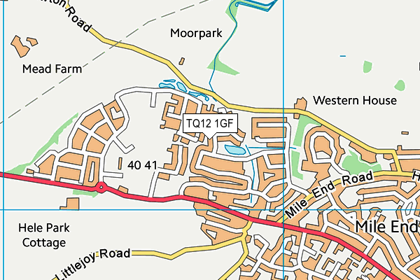 TQ12 1GF map - OS VectorMap District (Ordnance Survey)