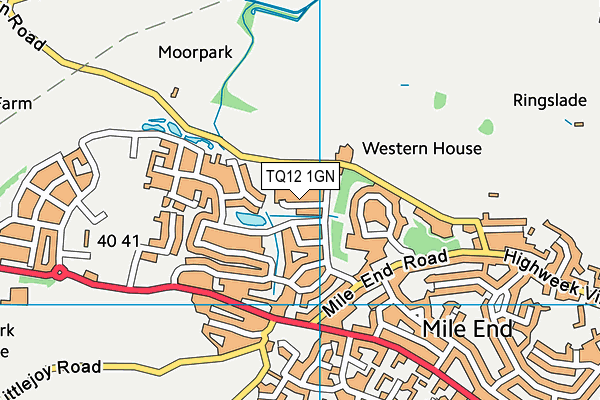 TQ12 1GN map - OS VectorMap District (Ordnance Survey)