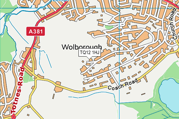 TQ12 1HJ map - OS VectorMap District (Ordnance Survey)