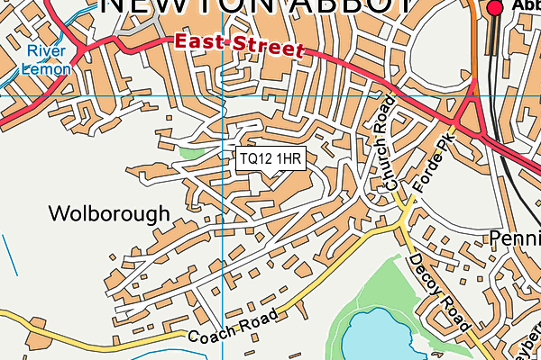 TQ12 1HR map - OS VectorMap District (Ordnance Survey)