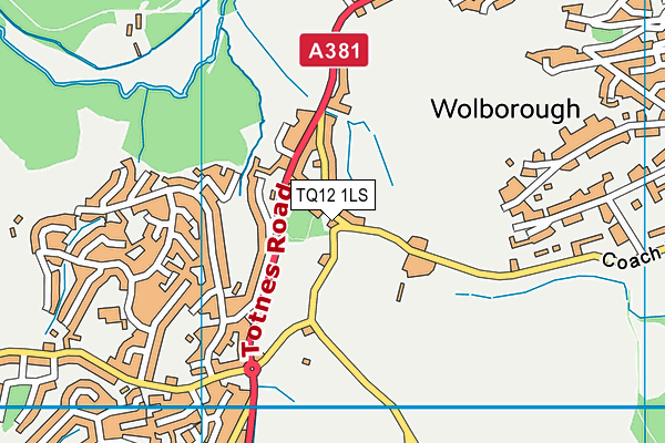 TQ12 1LS map - OS VectorMap District (Ordnance Survey)