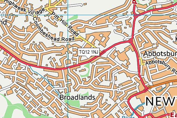 TQ12 1NJ map - OS VectorMap District (Ordnance Survey)