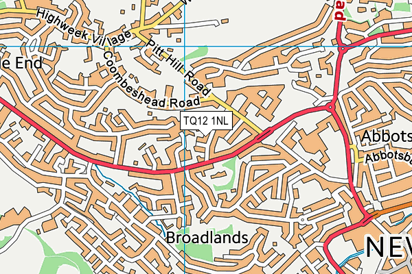 TQ12 1NL map - OS VectorMap District (Ordnance Survey)