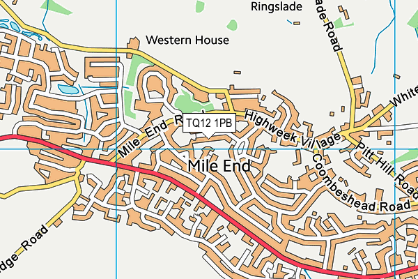 TQ12 1PB map - OS VectorMap District (Ordnance Survey)