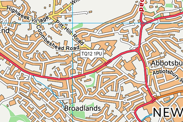 TQ12 1PU map - OS VectorMap District (Ordnance Survey)
