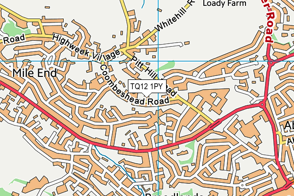 TQ12 1PY map - OS VectorMap District (Ordnance Survey)