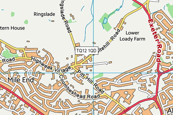 TQ12 1QD map - OS VectorMap District (Ordnance Survey)