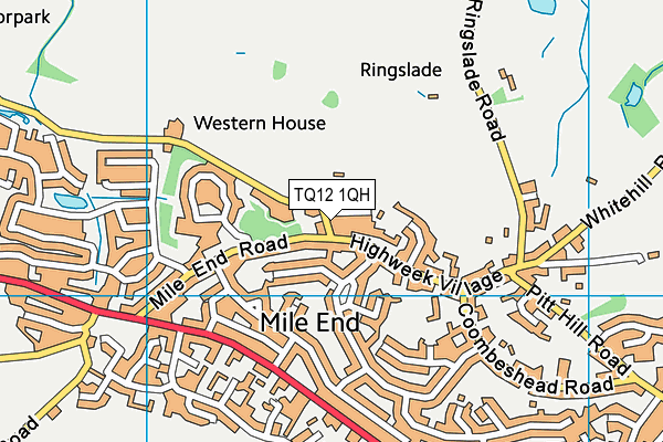 TQ12 1QH map - OS VectorMap District (Ordnance Survey)