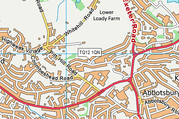 TQ12 1QN map - OS VectorMap District (Ordnance Survey)