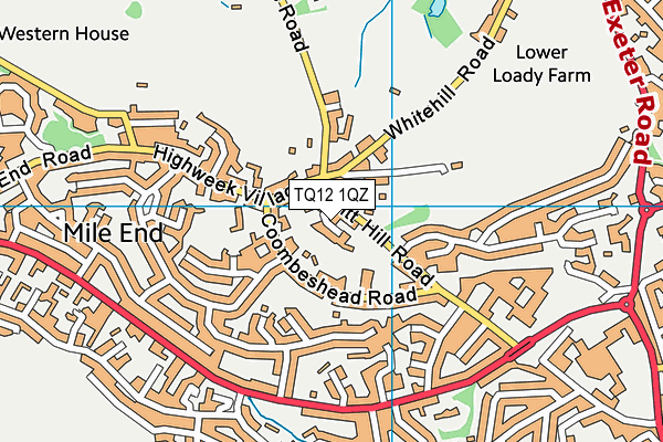 TQ12 1QZ map - OS VectorMap District (Ordnance Survey)