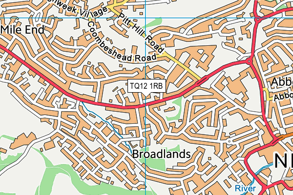 TQ12 1RB map - OS VectorMap District (Ordnance Survey)